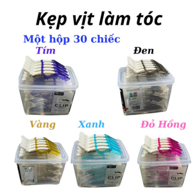 1 hộp kẹp vịt làm tóc 30 cái cao cấp